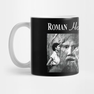 Audrey Hepburn at the Mouth of Truth in Roman Holiday - for Dark Colors Mug